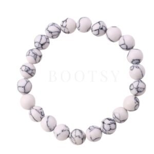 White Howlite Harmony Stone Bracelet for Women | Healing Crystal Beaded Bracelet