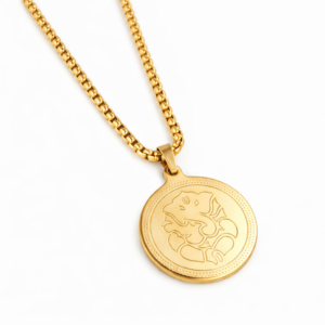 Ganesha Gold Stainless Steel Pendant Chain for Men – 24 Inch Spiritual Necklace