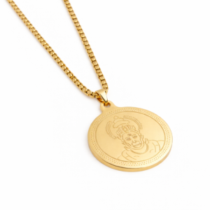 Hanuman Gold Plated Pendant Chain for Men – 24 Inch Religious Hindu Necklace