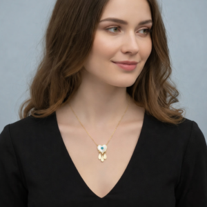 Evil Eye Heart Necklace for Women | Gold Plated Lucky Protection Pendant