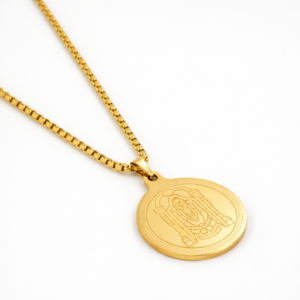 Divine Tirupati Balaji Pendant Gold Stainless Steel Necklace Chain for Men – 24 Inch Hindu Religious Necklace