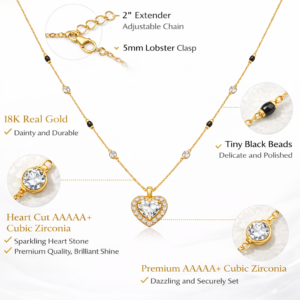 Heart Pendant Mangalsutra Necklace