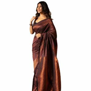 Maroon Soft Lichi Silk Saree