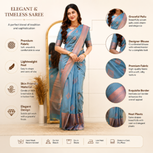 Navy Blue Soft Silk Saree
