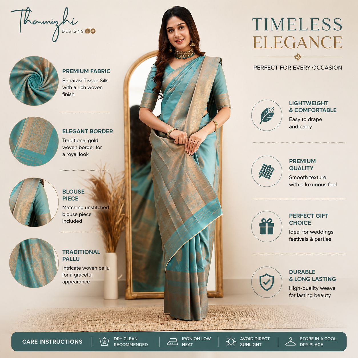 Sky Blue Soft Silk Saree for Women Sky Blue Soft Silk Saree for Women