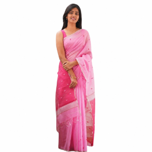 Pink Soft Organza Saree
