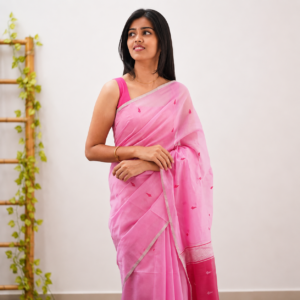 Pink Soft Organza Saree