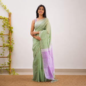 Light Green Woven Soft Organza Saree