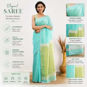 Sky Blue Soft Organza Saree