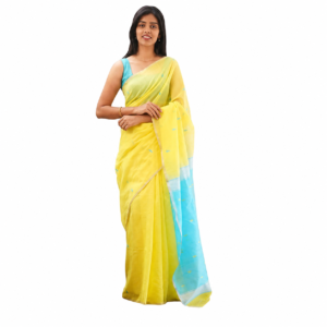 Yellow Soft Organza Saree