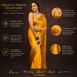 Mustard Soft Lichi Silk Saree