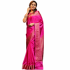 Pink Soft Lichi Silk Saree