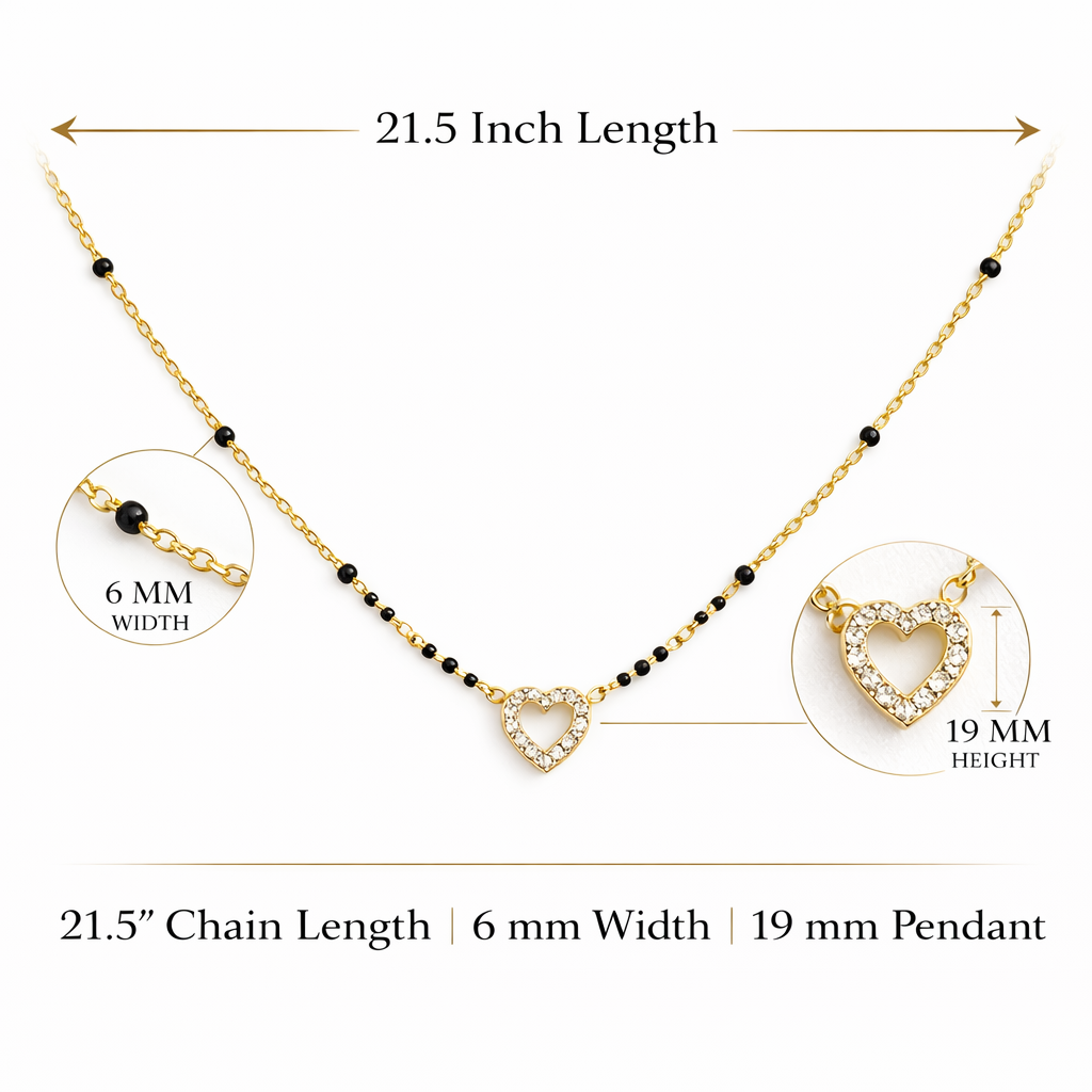 Gold heart necklace with cubic zirconia